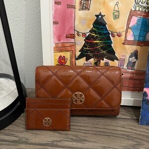 NWT Tory Burch Willa Chain Wallet Crossbody 164057 &Willa Card Case 169923（2PC）